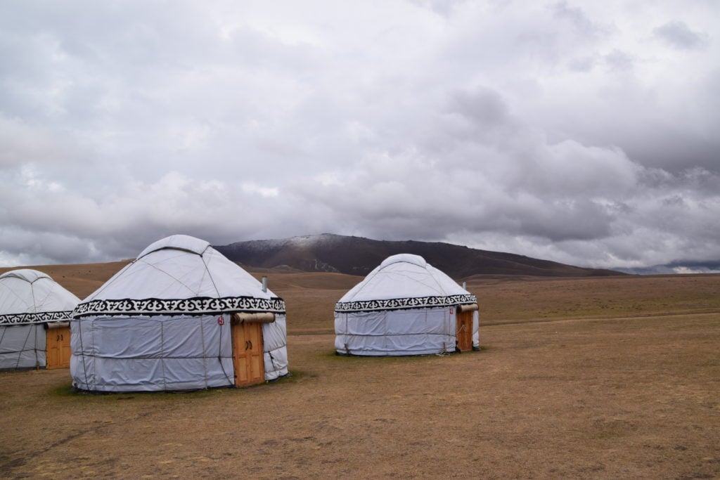 Yurts near Song Kol lake