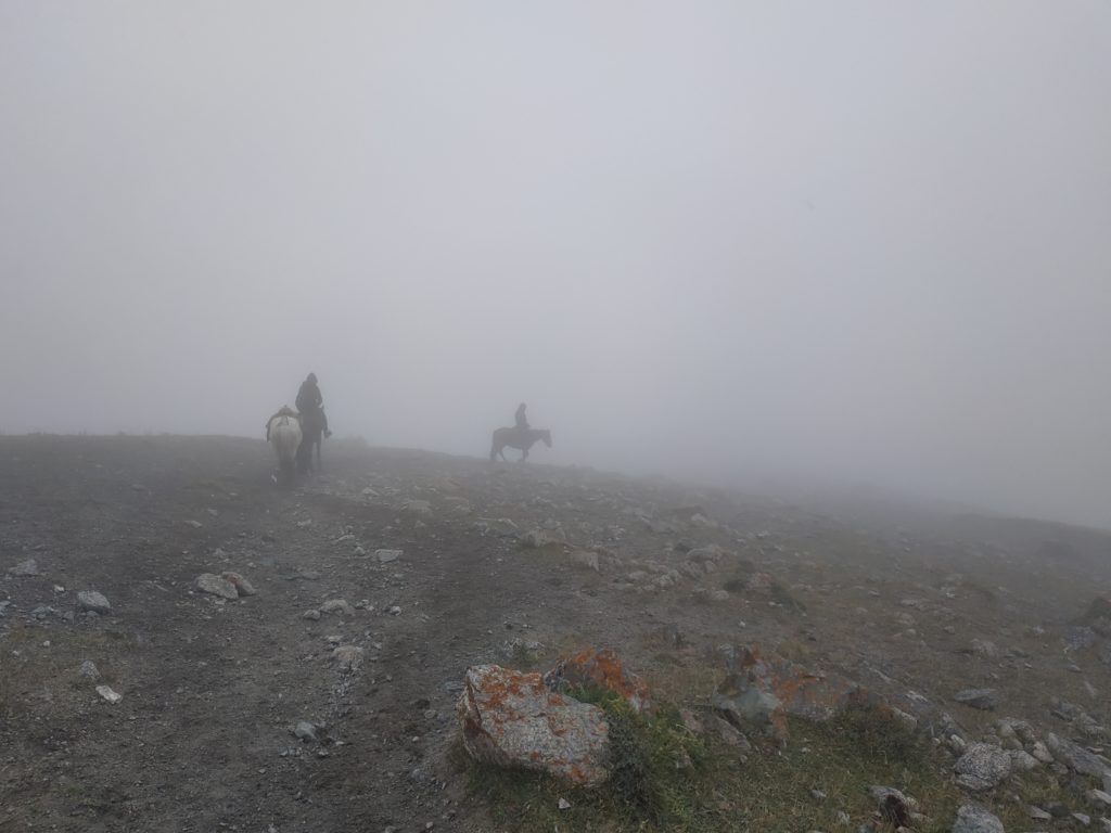 ghost horseback riding after our departure from Song Kol lake.