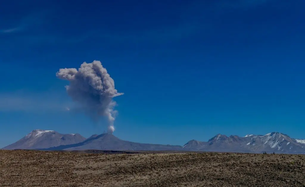 Sabancaya volcano in Peru