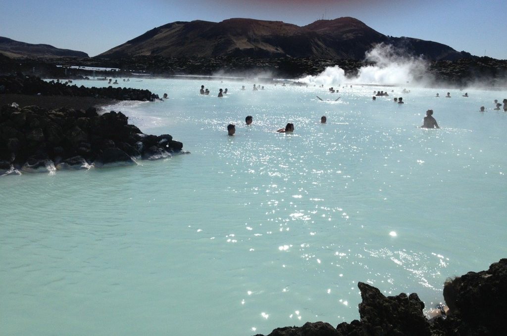 The hot spring of the blue lagoon in Iceland