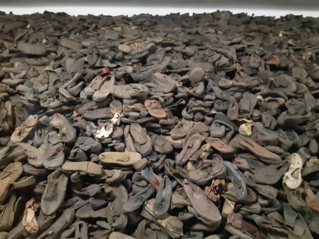 Une des salles témoignage de la barbarie d'Auschwitz